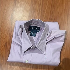 Ralph Lauren Pale Pink Button-Up Shirt with Polo Emblem